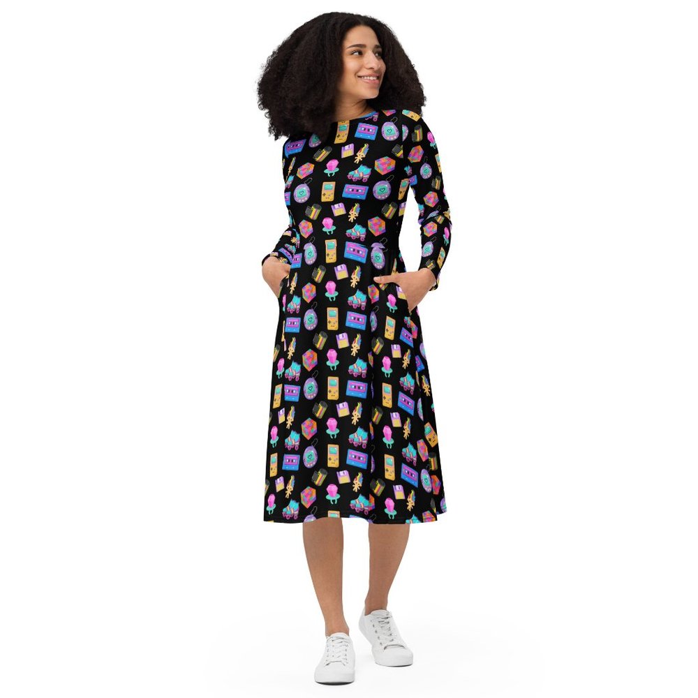 90s Party  Long Sleeve Dress